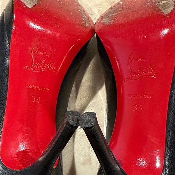 Christian Louboutin Black Leather Heels 38 - Picture 3 of 8